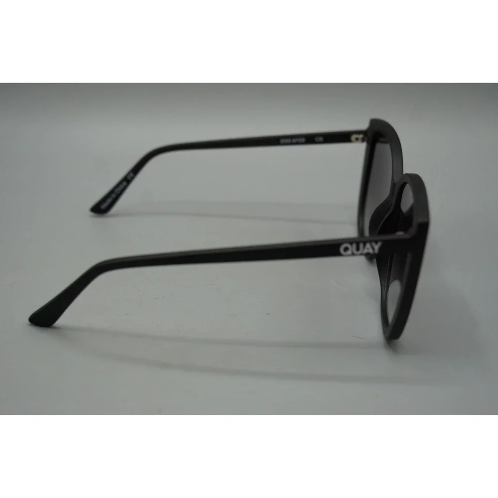 Quay Australia Ever After Sunglasses Matte Black Smoke Gradient Lens Square